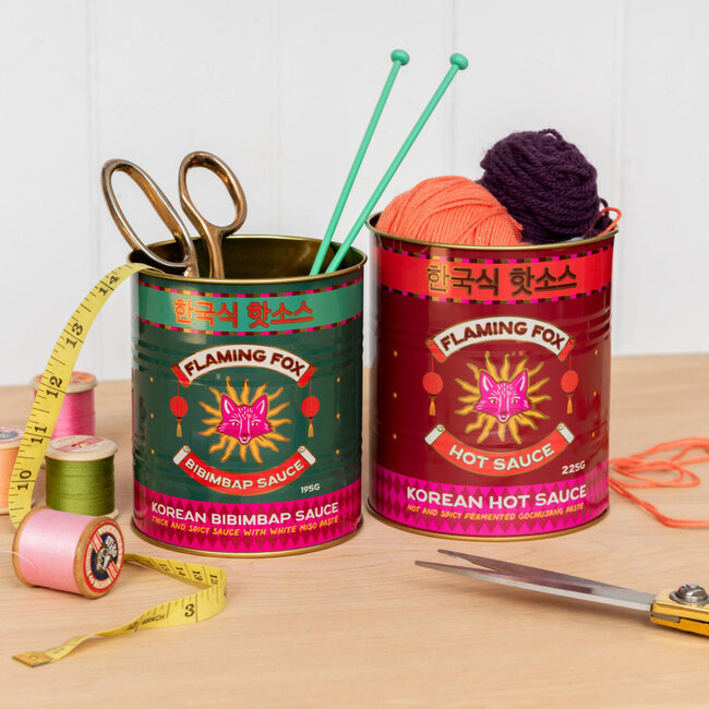 Storage Tins Flaming Fox Sauces Set of 2