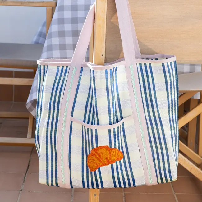 Recycled Tote Bag Woven Croissant