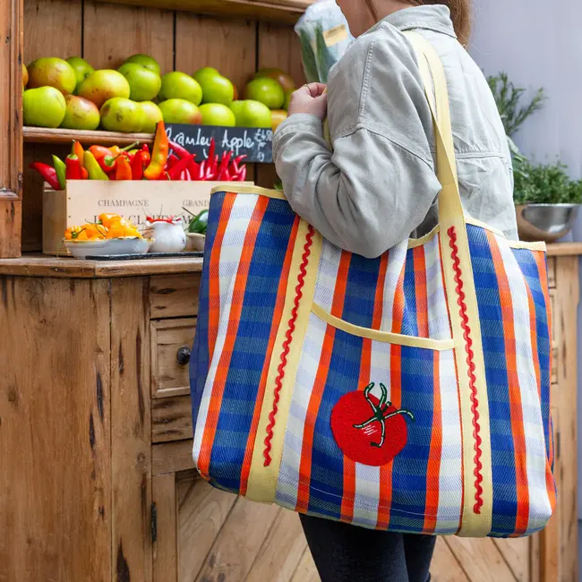 Recycled Tote Bag Woven Tomato