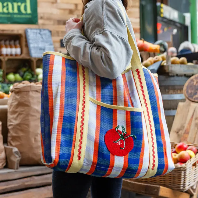 Recycled Tote Bag Woven Tomato