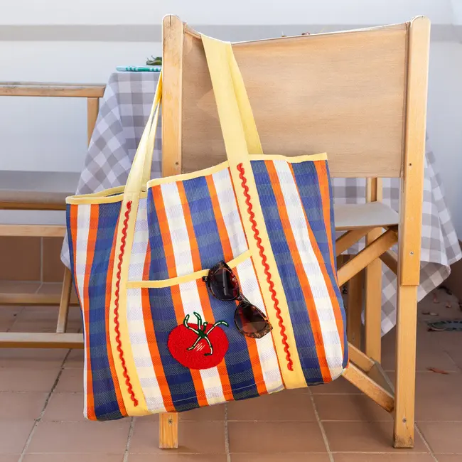 Recycled Tote Bag Woven Tomato