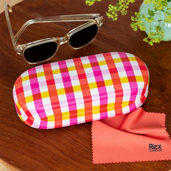 Glasses  Case Pink Gingham Large