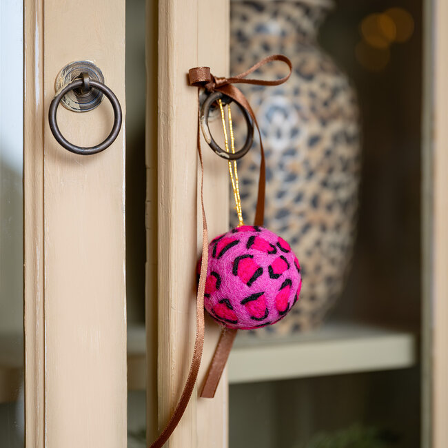 Filz Weihnachtshänger Bal Panter roze