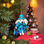 Sjaal met Verhaal Filz Weihnachtshänger Poedel Shopaholic turquoise
