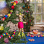 Felt Christmas Hanger Giraffe Rollerskates fuchsia