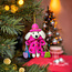 Sjaal met Verhaal Felt Christmas Hanger Poedel Shopaholic roze
