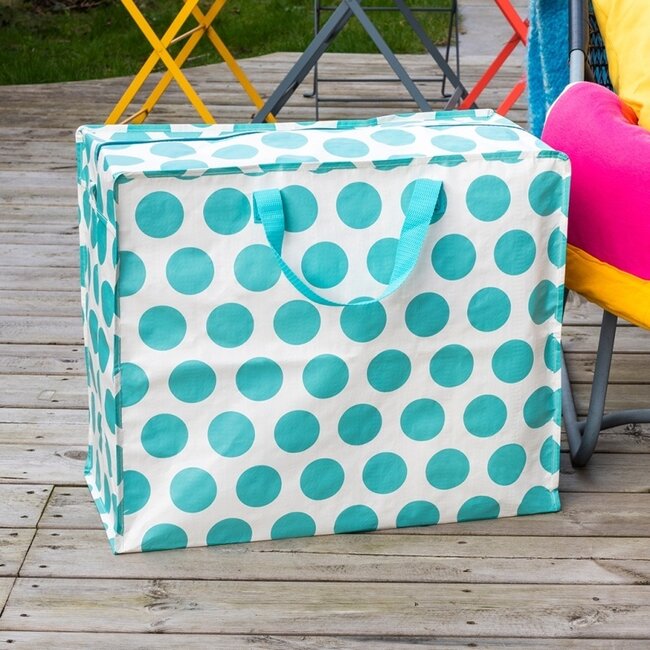 Jumbo bag Spotlight turquoise on cream