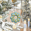 Sjaal met Verhaal Felt Christmas Hanger Krans Winterwonderland ijsblauw