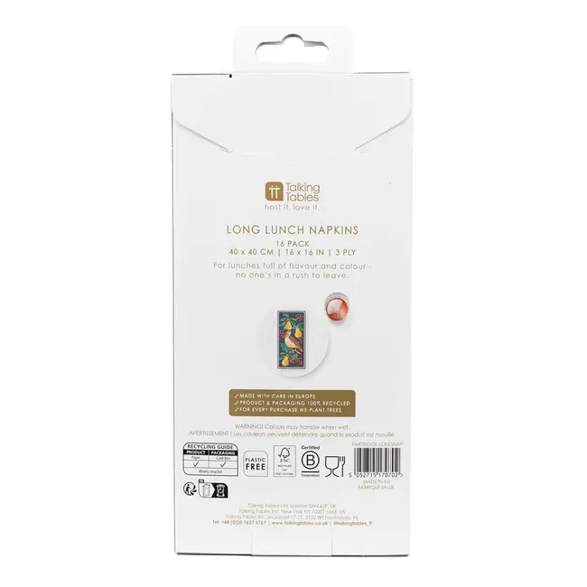 Paper Napkins Long Partridge 16-Pack