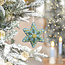 Felt Christmas Hanger Ster Embroidery ijsblauw