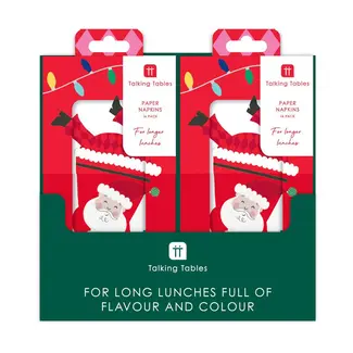 Talking Tables Papierservietten Long Fun Santa 16-Pack