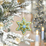 Sjaal met Verhaal Filz Weihnachtshänger Ster Embroidery lichtgroen