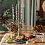 Dinner Candles Stripe burgundy/white in Display