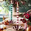 Dinner Kerzen Stripe burgundy/white in Display