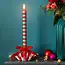 Dinner Kerzen Advent Stripe green/red in Display