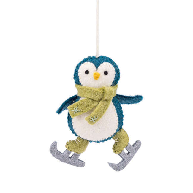 Felt Christmas Hanger Pinguin Op Schaatsen