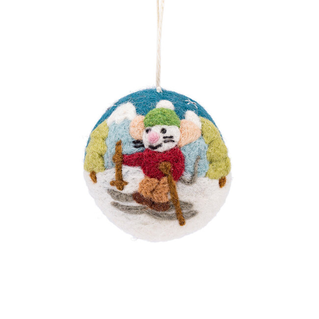Filz Weihnachtshänger Bal Muis Skiër