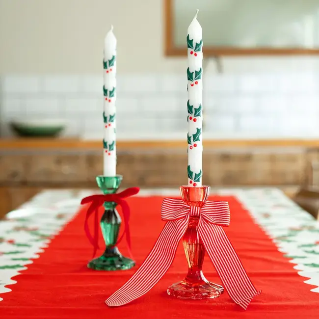 Dinner Candles Holly Christmas 3D in Display