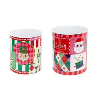 Talking Tables Storage Tins Fun Santa Set of 2