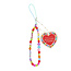 Beaded Phone Strap Happy Heart
