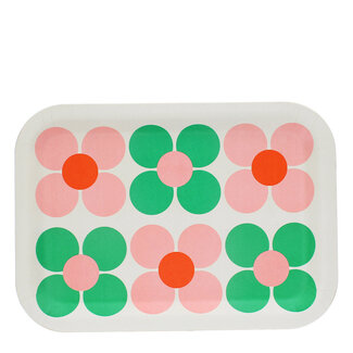 Rex London Wooden Tray Pink and Green Daisy