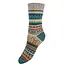 Gemjar Socks Woolmix Patterned teal, fawn & orange