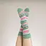 Socken Wollmix Patterned green, fawn & pink