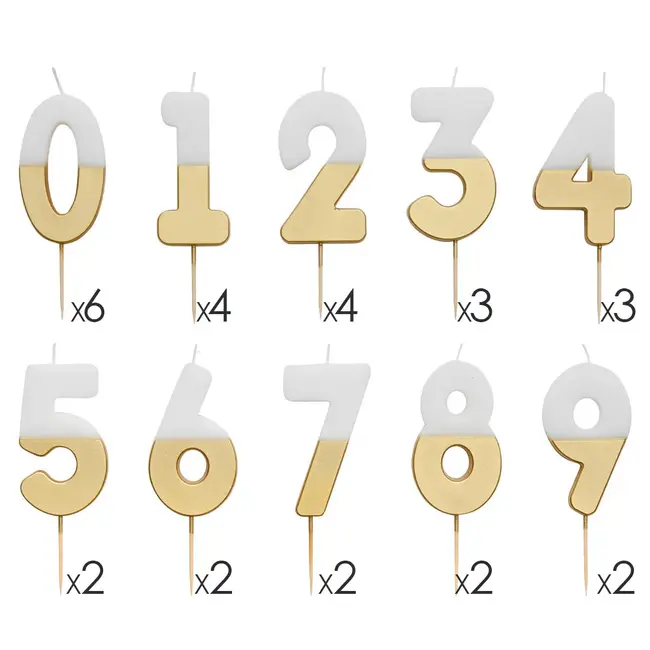 Starterset 30 Kerzen gold/white