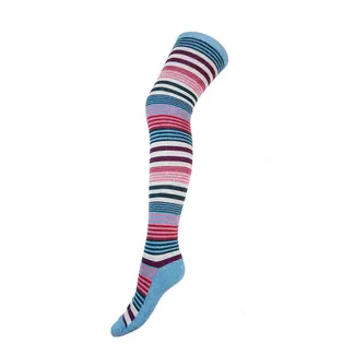 Gemjar Over the Knee Socken Wollmix Striped red/blue