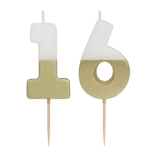 Milestone Candle 16 gold/white