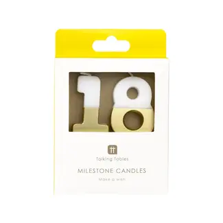 Talking Tables Milestone Candle 18 gold/white