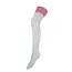 Over the Knee Socken Wollmix cream/red