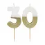 Milestone Kerze 30 gold/white