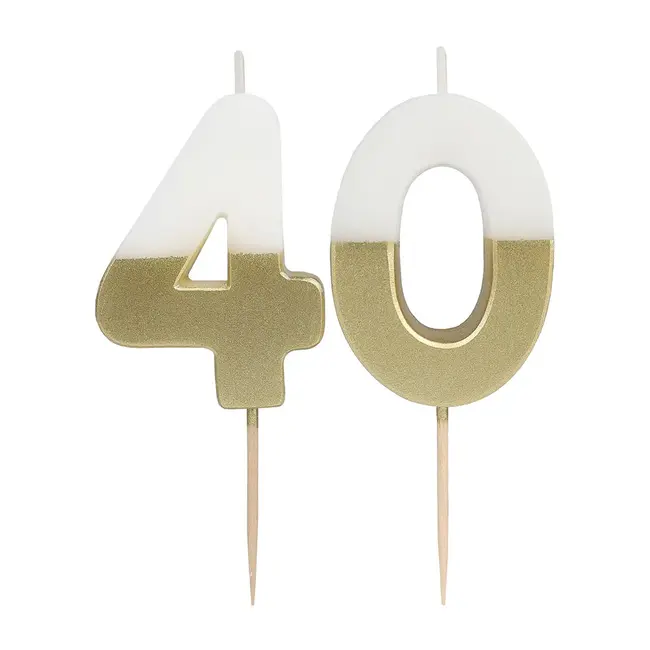 Milestone Candle 40 gold/white