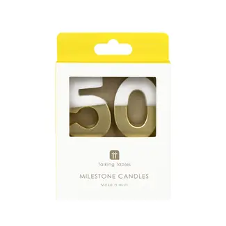 Talking Tables Milestone Candle 50 gold/white