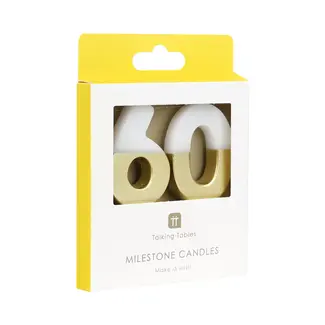 Talking Tables Milestone Candle 60 gold/white