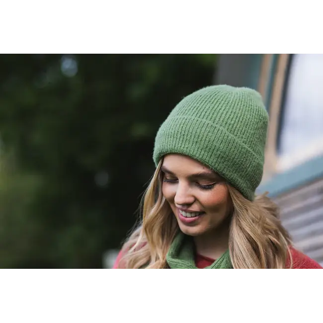 Hat Woolmix Fleece lined green
