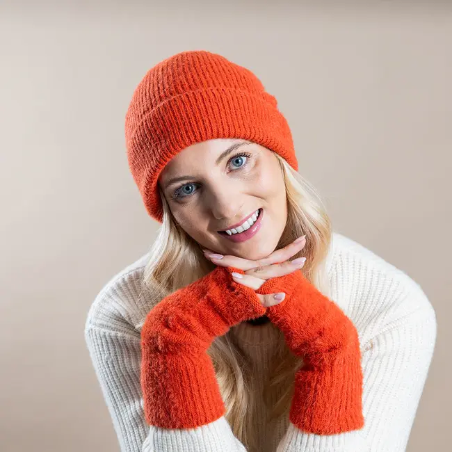 Hat Woolmix Fleece lined orange