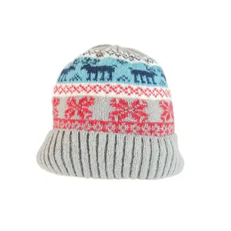 Gemjar Hat Woolmix Fleece lined Reindeer grey/red/blue