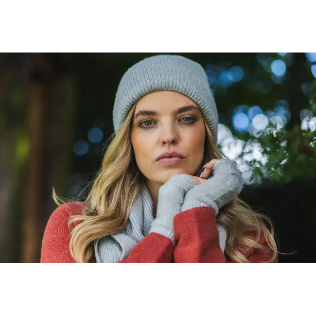 Hat Woolmix Fleece lined light grey