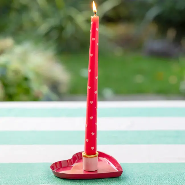 Candle Holder Enamel Heart