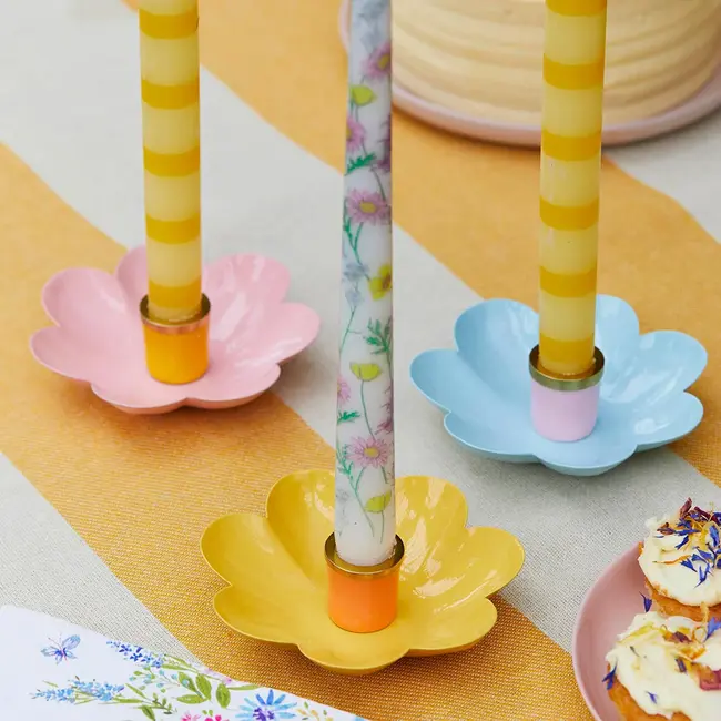 Candle Holder Enamel Flower assorti