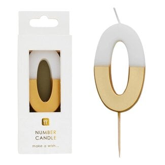 Talking Tables Kerze 0 white/gold