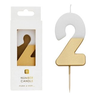 Talking Tables Kerze 2 white/gold
