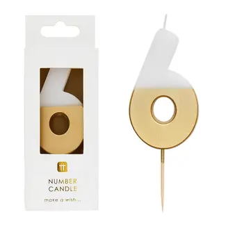 Talking Tables Kerze 6 white/gold