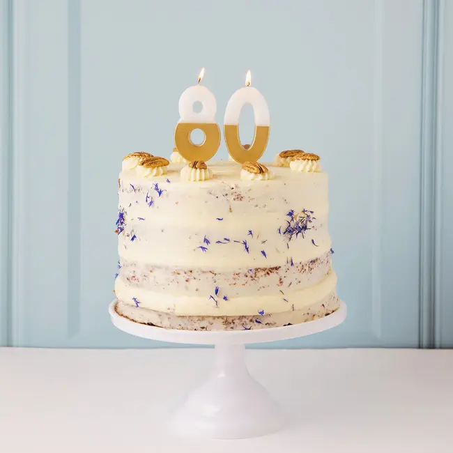 Candle 8 white/gold