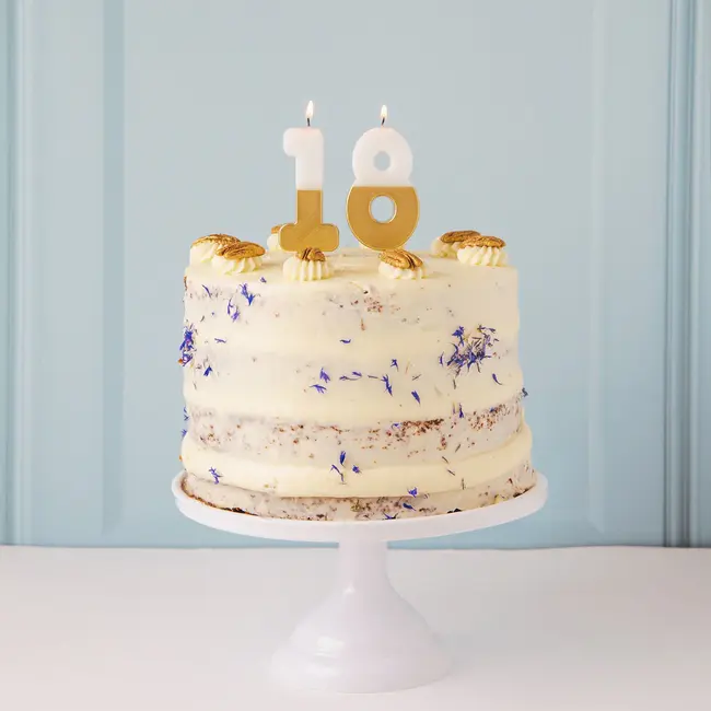 Candle 8 white/gold