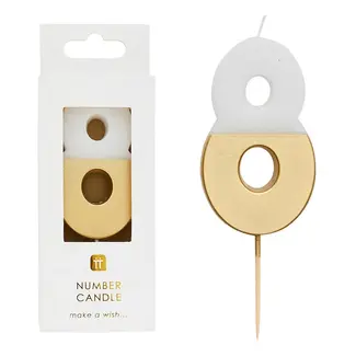 Talking Tables Candle 8 white/gold
