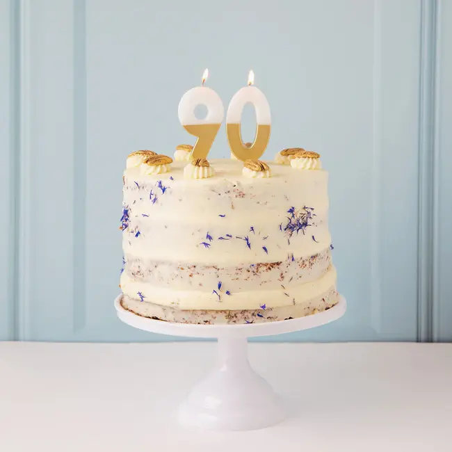Candle 9 white/gold