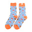 Miss Sparrow Socks Winter Hedgehogs & Toadstools cornflower